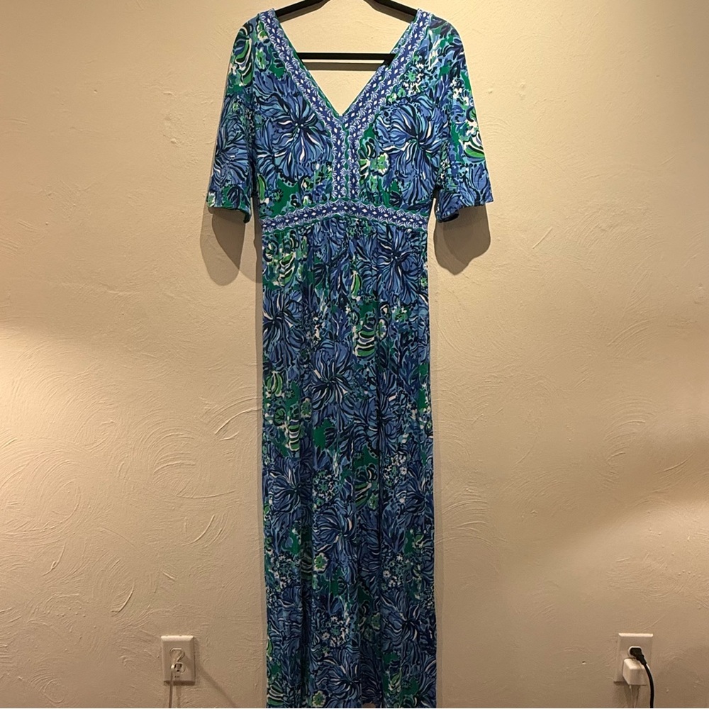 Lilly Pulitzer Addison Elbow Sleeve Maxi Dress size 8